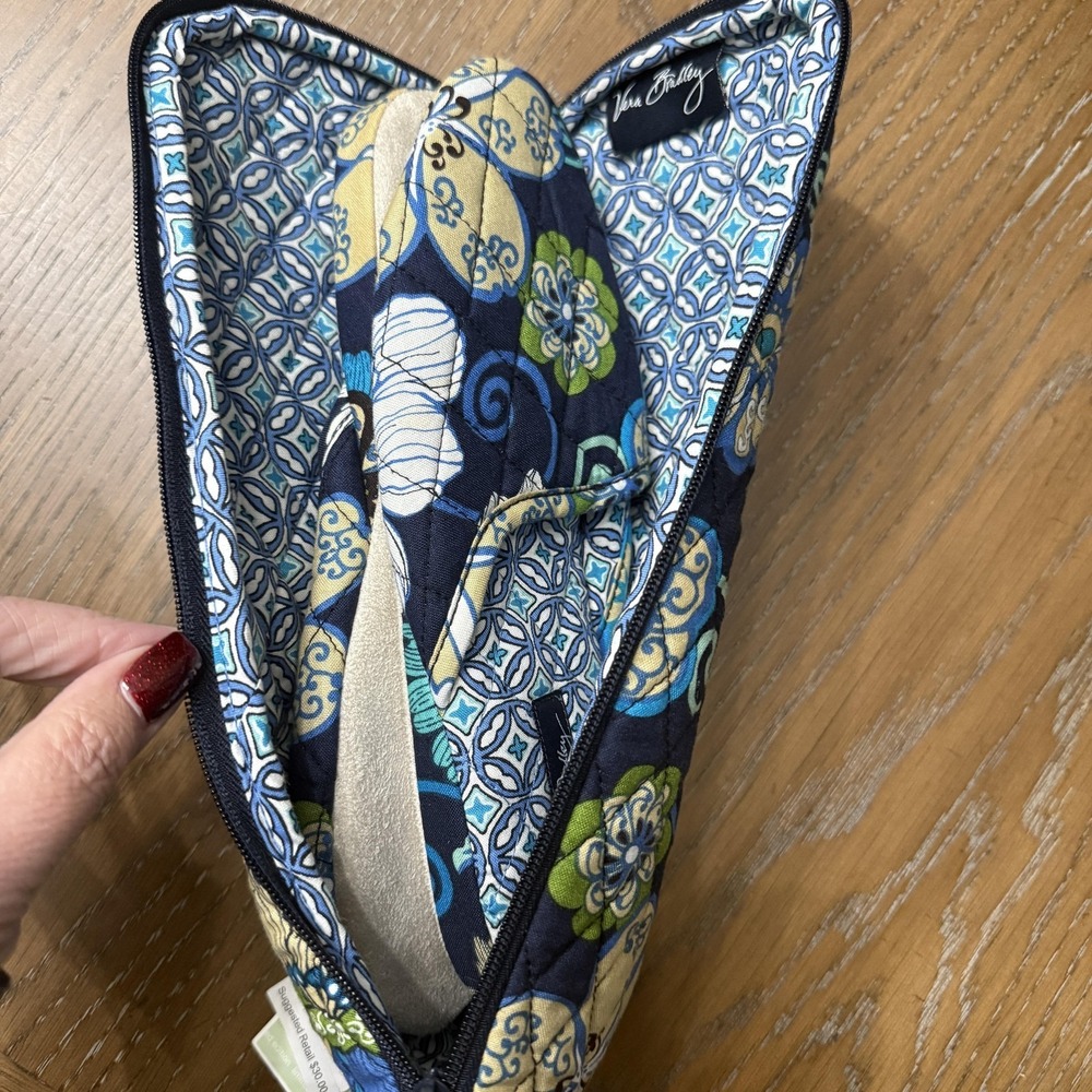Vera Bradley Slippers Women Size Small 5-6 Multicolor Quilted Travel Case Floral - Picture 3 of 7